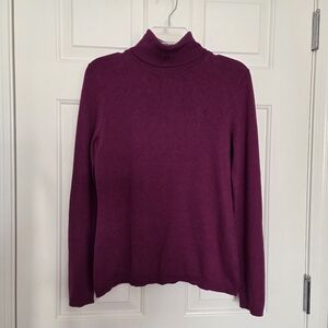 Moda International Sz Medium Silk & Cashmere Magenta/Fuchsia Turtleneck Sweater